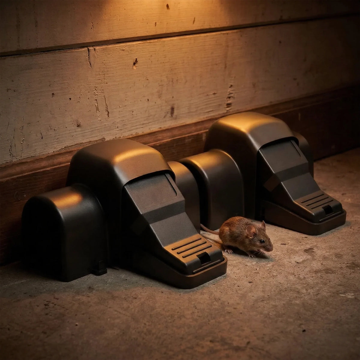 Rodent Trap Enclosed Snap Mechanism Hands-Free Setup Reusable ABS