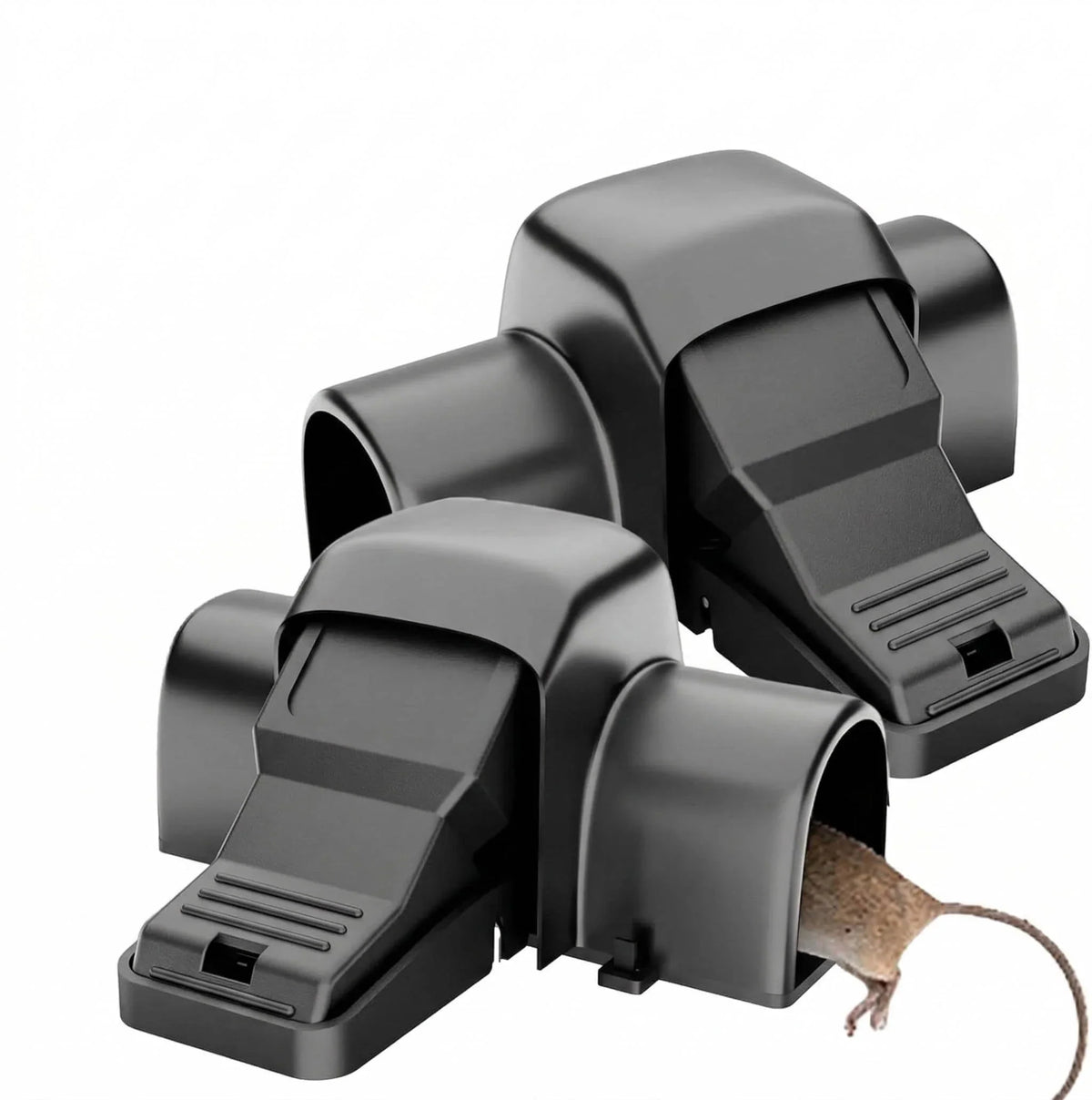 Rodent Trap Enclosed Snap Mechanism Hands-Free Setup Reusable ABS