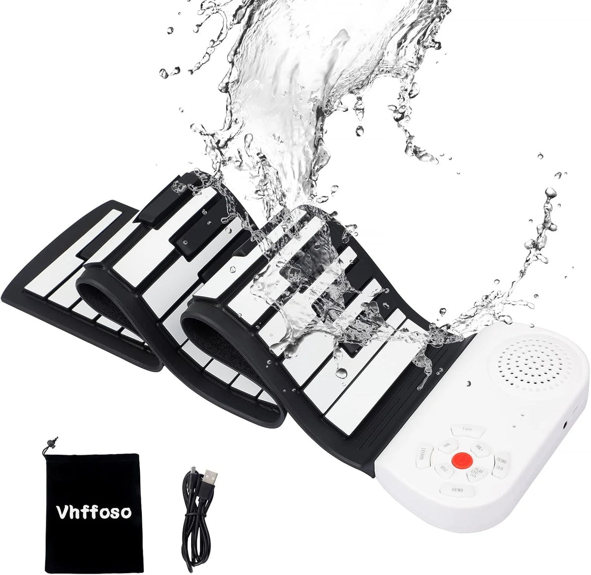 Roll-Up Piano Keyboard 49-Key Silicone Rechargeable