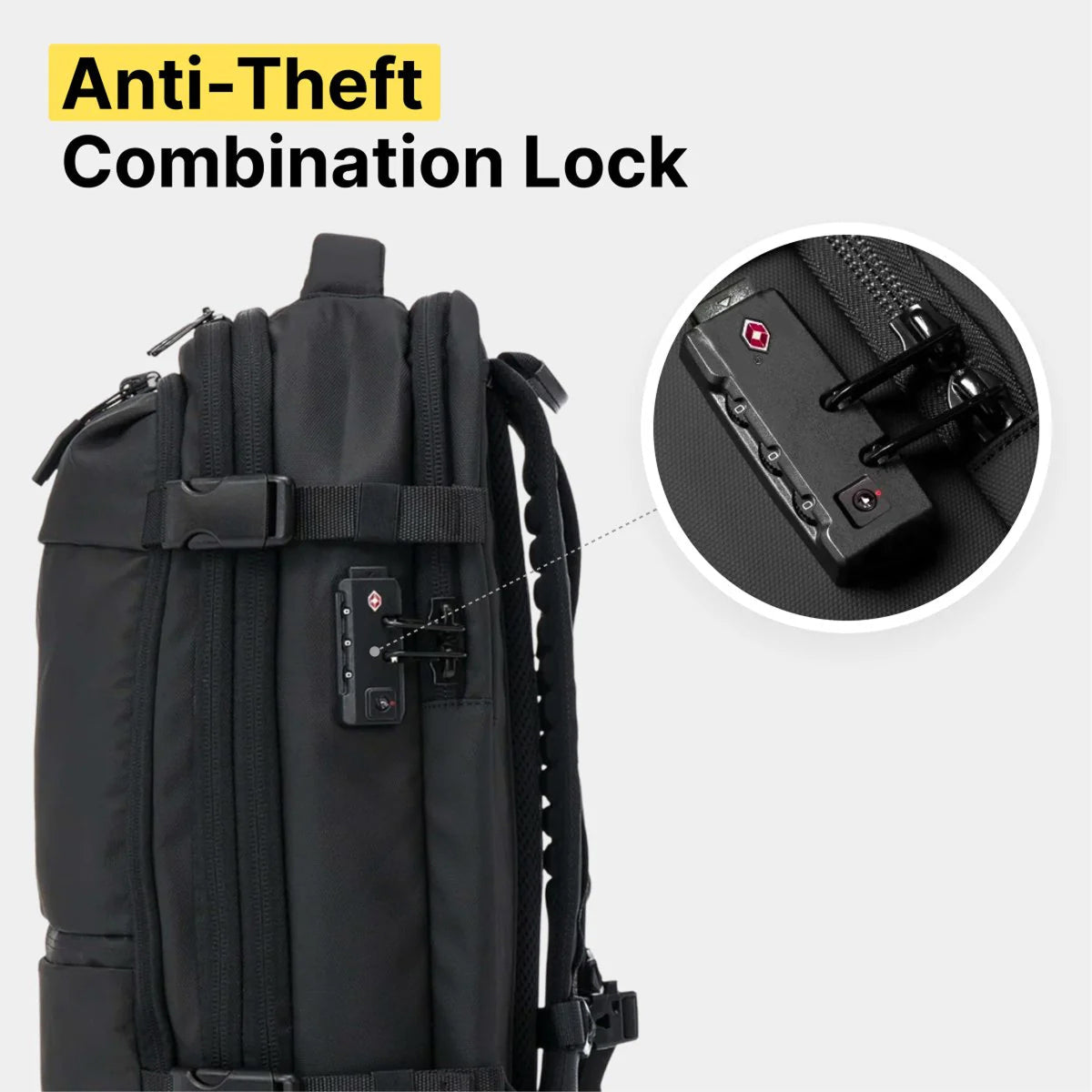 Rolling Carry-On Backpack Vacuum Compression TSA-Approved Lock