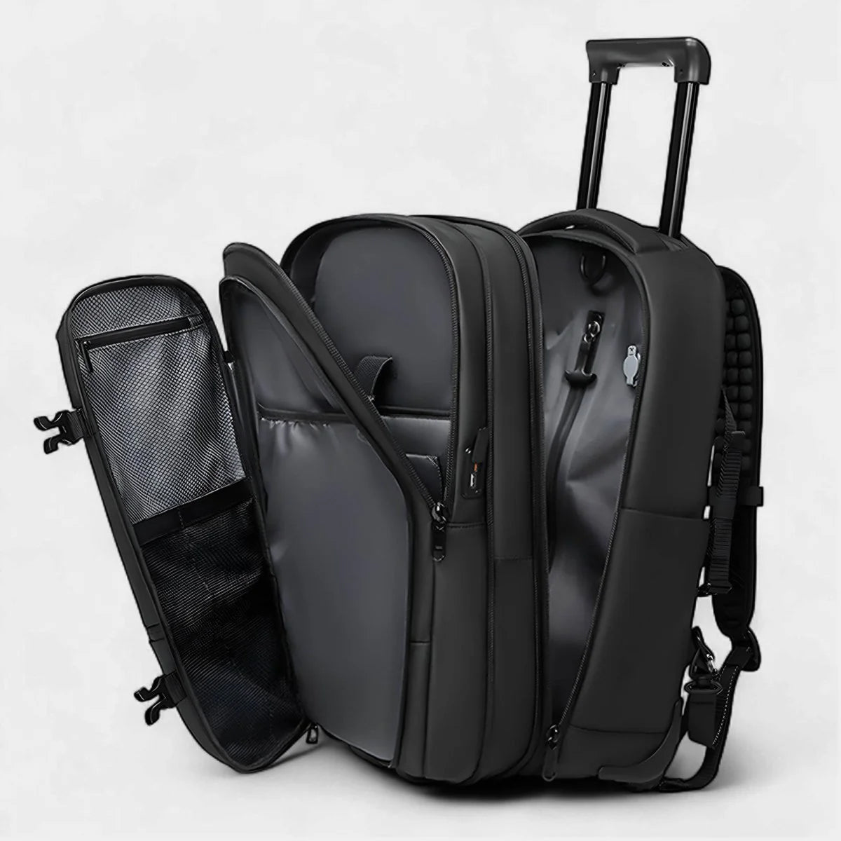 Rolling Carry-On Backpack Vacuum Compression TSA-Approved Lock