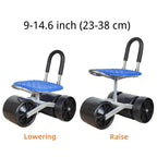 Rolling Garden Seat Ergonomic 360-Degree Swivel & Adjustable Height