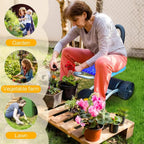 Rolling Garden Seat Ergonomic 360-Degree Swivel & Adjustable Height