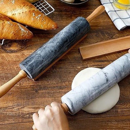 Rolling Pin Marble Surface & Wooden Handles