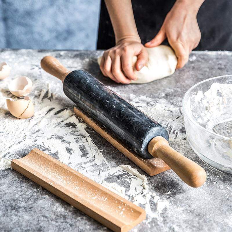 Rolling Pin Marble Surface & Wooden Handles