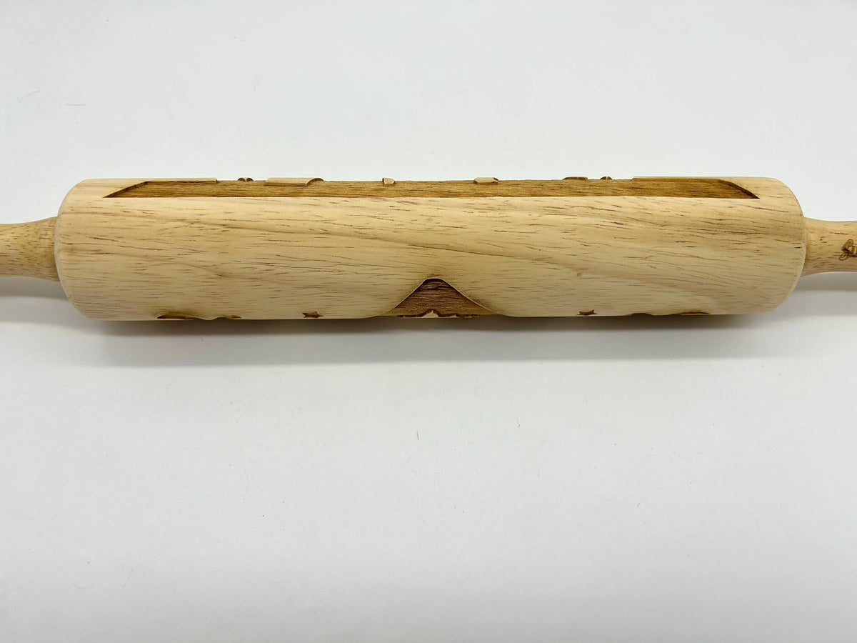 Rolling Pin Nativity Embossed 10-Inch Wood