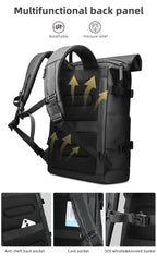 Rolltop Backpack Expandable Water-Repellent Anti-Theft Pocket