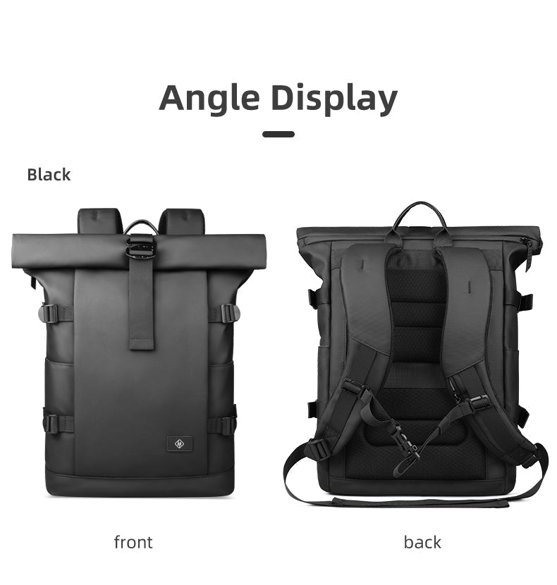 Rolltop Backpack Expandable Water-Repellent Anti-Theft Pocket