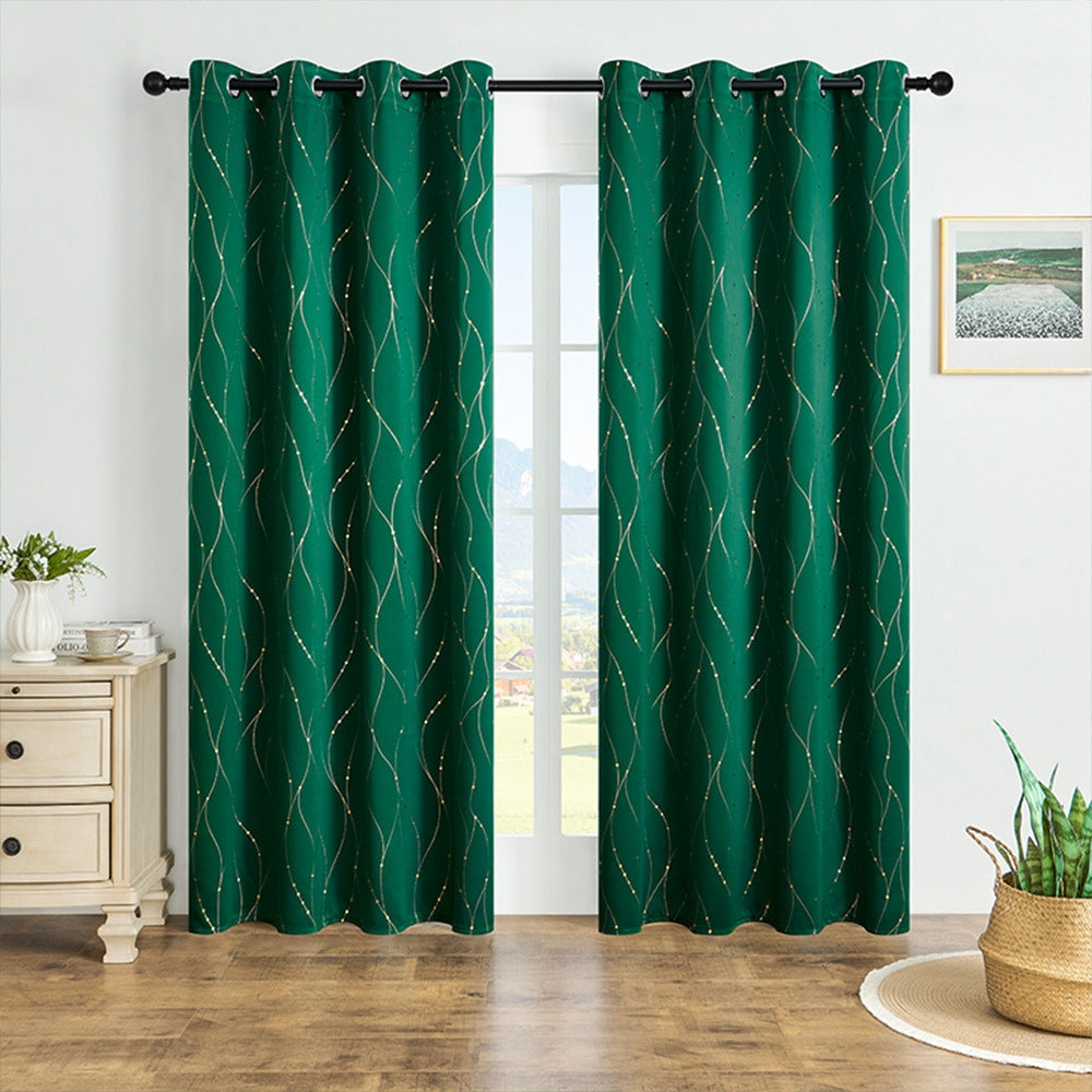 Room-Darkening Gleaming Wave Blackout Curtain (Grommet Top)