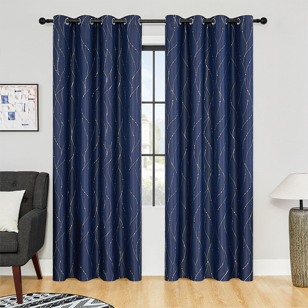 Room-Darkening Gleaming Wave Blackout Curtain (Grommet Top)