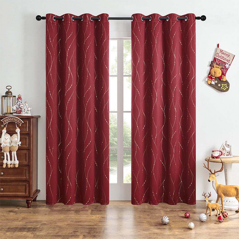 Room-Darkening Gleaming Wave Blackout Curtain (Grommet Top)
