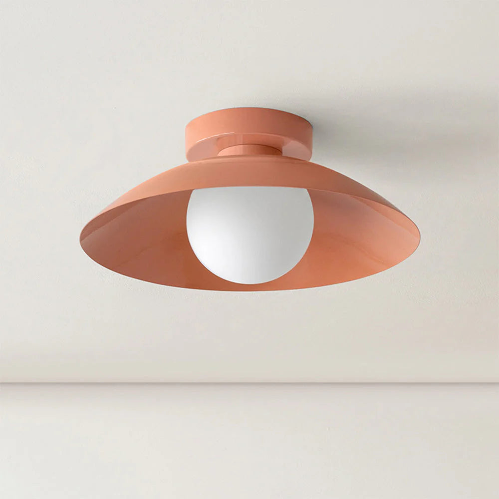 Rose Copper Dimmable Integrated LED Flush Mount Ceiling Light