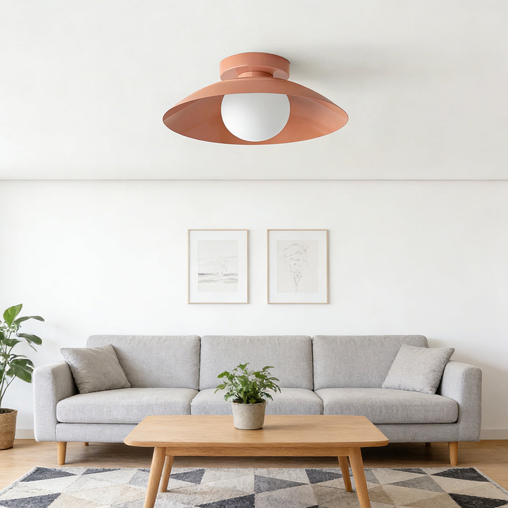 Rose Copper Dimmable Integrated LED Flush Mount Ceiling Light