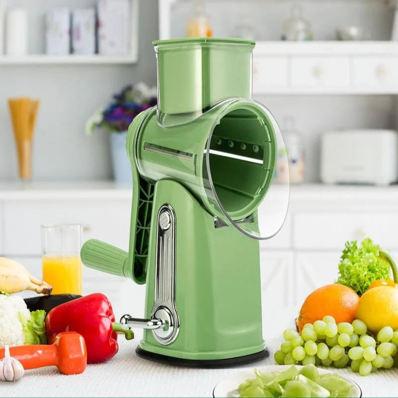 Rotary Grater One-Handed Suction Base Five Stainless Steel Blades