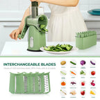 Rotary Grater One-Handed Suction Base Five Stainless Steel Blades