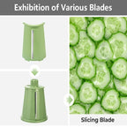 Rotary Grater One-Handed Suction Base Five Stainless Steel Blades