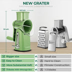 Rotary Grater One-Handed Suction Base Five Stainless Steel Blades