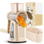 Rotary Grater One-Handed Suction Base Five Stainless Steel Blades