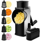 Rotary Grater One-Handed Suction Base Five Stainless Steel Blades