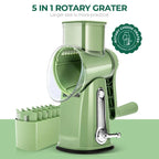 Rotary Grater One-Handed Suction Base Five Stainless Steel Blades