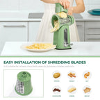 Rotary Grater One-Handed Suction Base Five Stainless Steel Blades