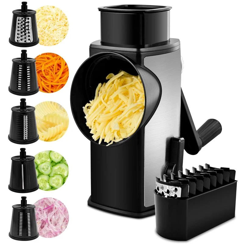 Rotary Grater Suction Cup Base 5 Stainless Steel Blades