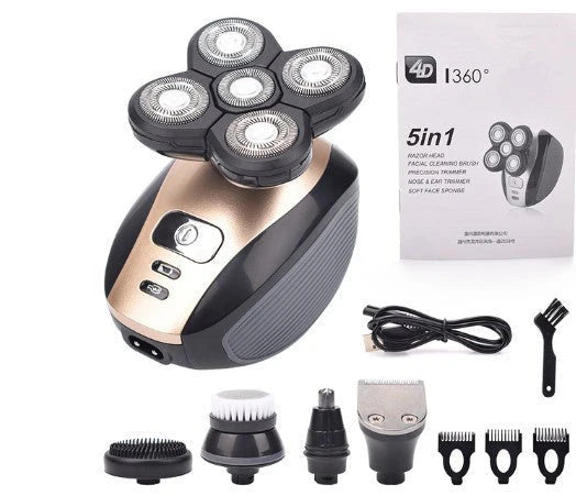 Rotary Shaver Five Rotating Heads Waterproof & USB Rechargeable