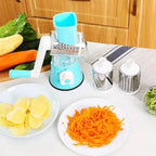 Rotary Vegetable Grater Three Stainless Blades & Suction Base