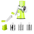 Rotary Vegetable Grater Three Stainless Blades & Suction Base
