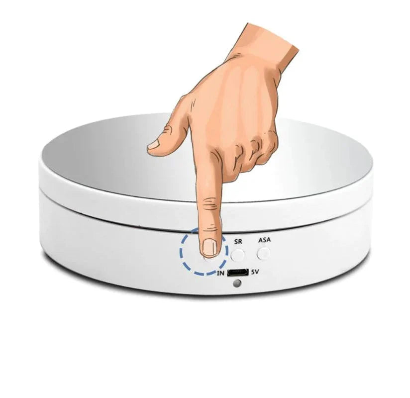 Rotating Display Stand 360-Degree Quiet Motor Dual Power