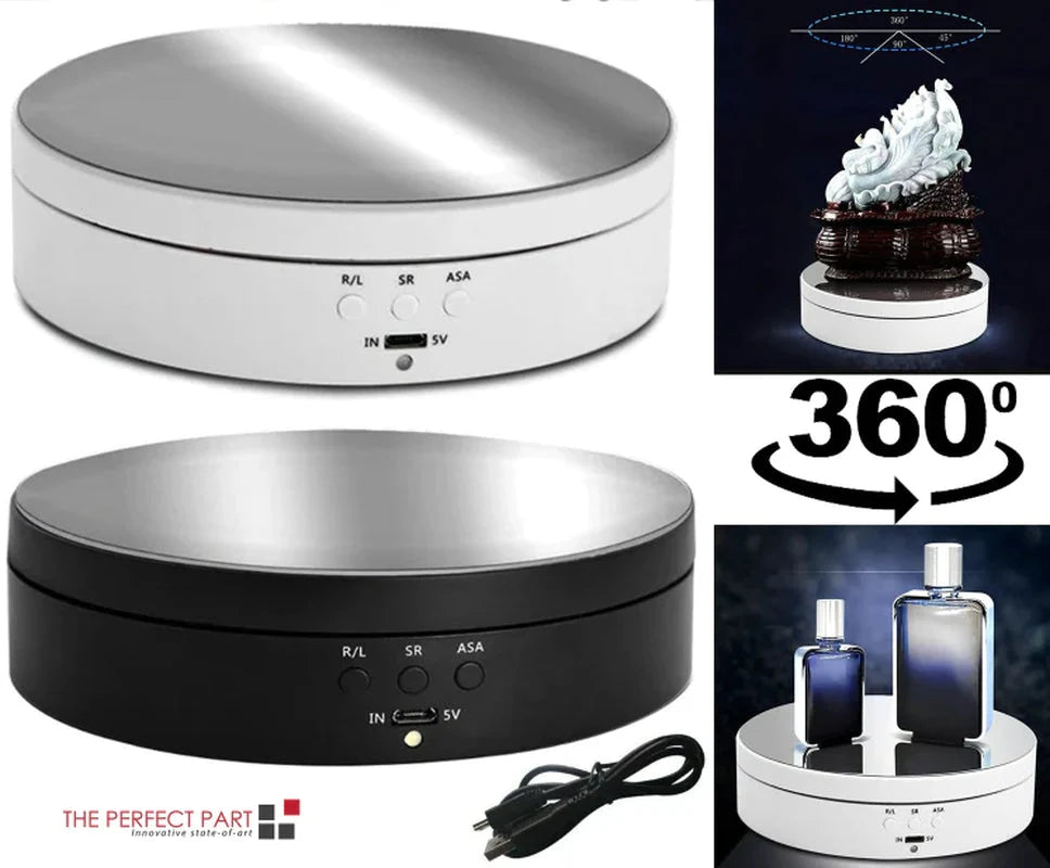 Rotating Display Stand 360-Degree Quiet Motor Dual Power