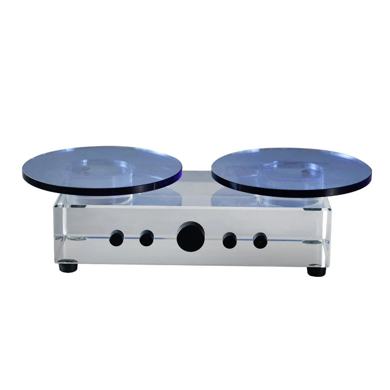 Rotating Display Stand Dual-Layer 360-Degree Transparent Base