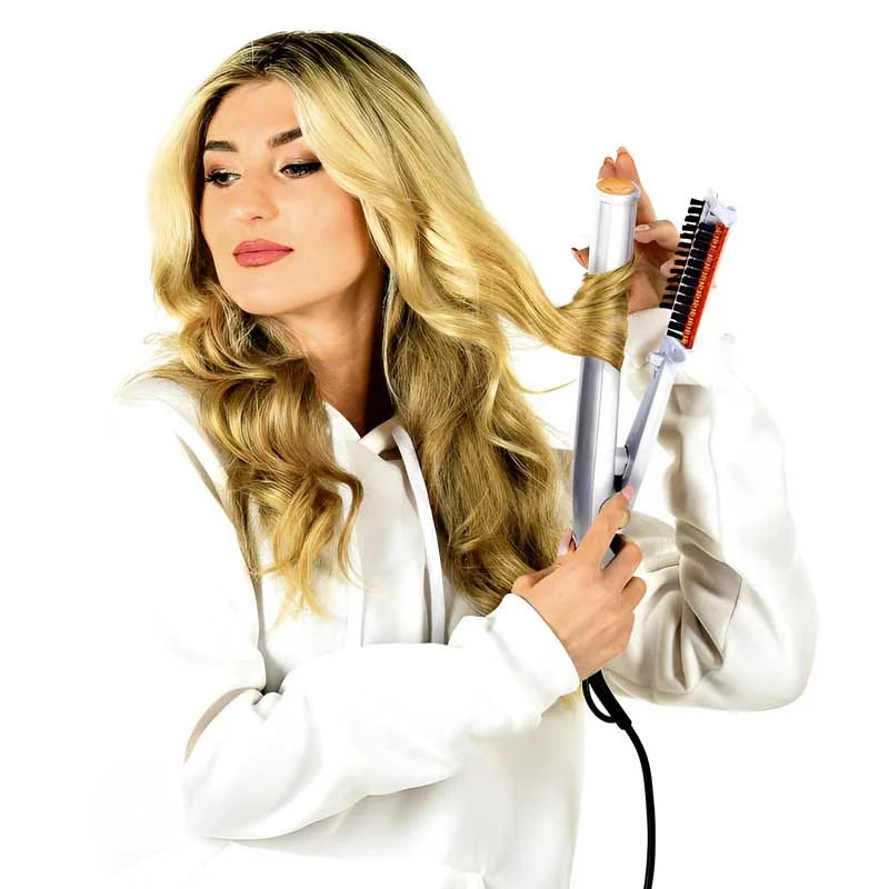 Rotating Hair Brush 2-in-1 Rapid Heating Frizz Control