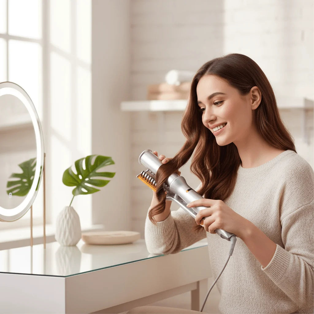Rotating Hair Brush Ceramic Coating 3 Heat Settings