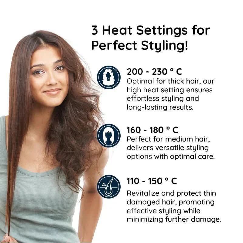 Rotating Hair Brush Ceramic Coating 3 Heat Settings