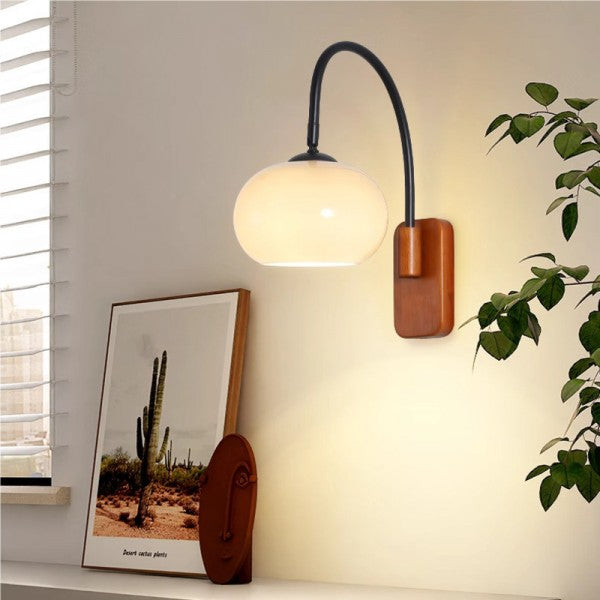 Rotating Persimmon Glass Wall Sconce