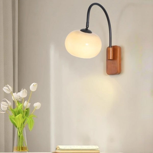 Rotating Persimmon Glass Wall Sconce