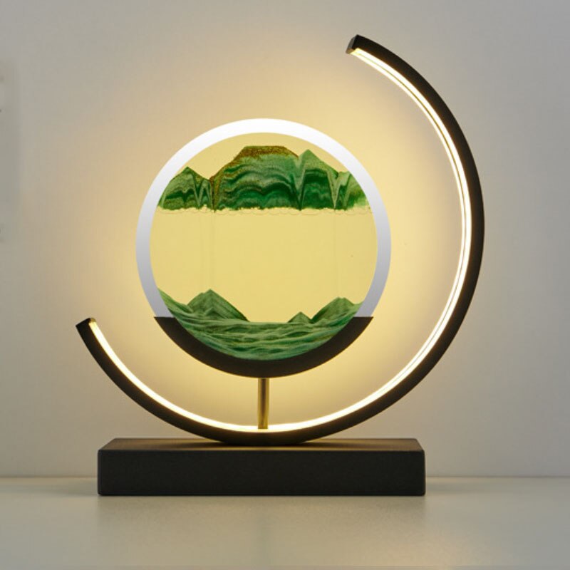Rotating Sand Art Dimmable LED Remote-Controlled Table Lamp