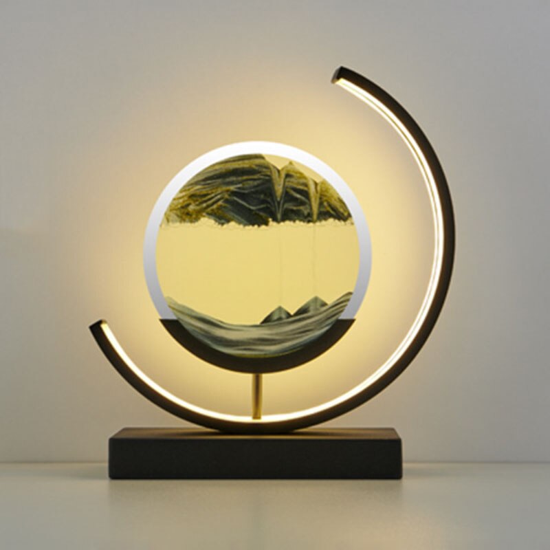 Rotating Sand Art Dimmable LED Remote-Controlled Table Lamp