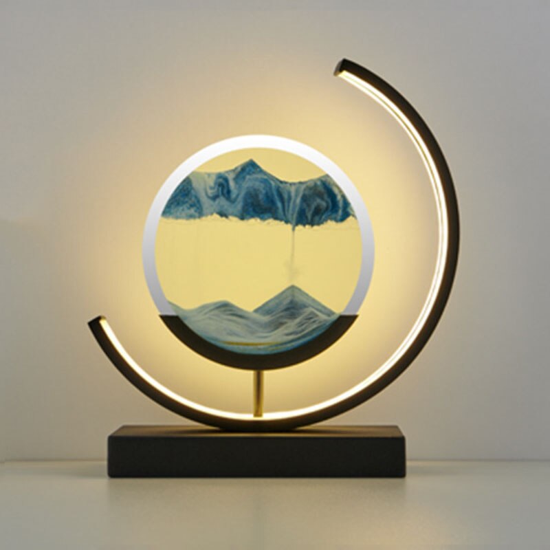 Rotating Sand Art Dimmable LED Remote-Controlled Table Lamp