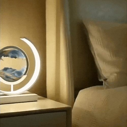 Rotating Sand Art Dimmable LED Remote-Controlled Table Lamp
