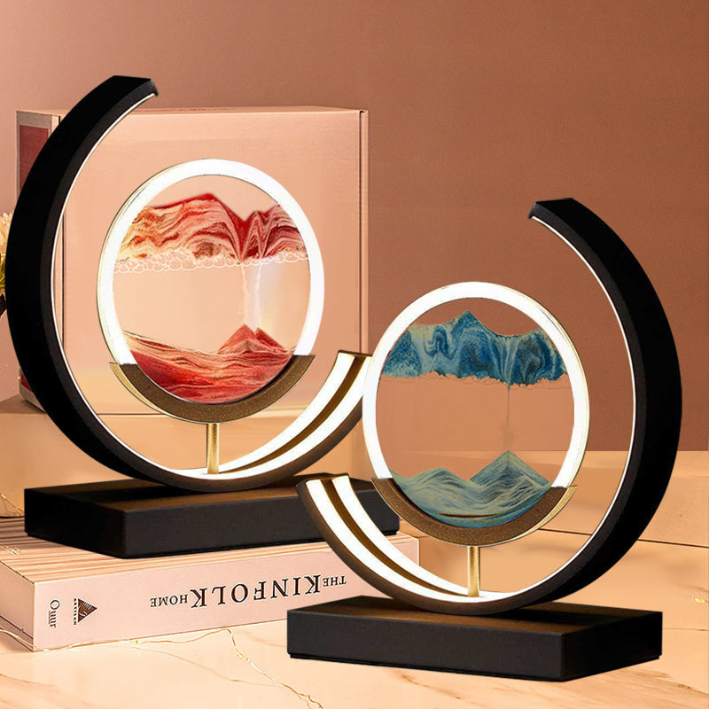 Rotating Sand Art Dimmable LED Remote-Controlled Table Lamp