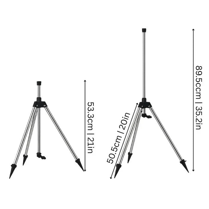 Rotating Tripod Sprinkler 360° Coverage Height Adjustable Stainless Steel