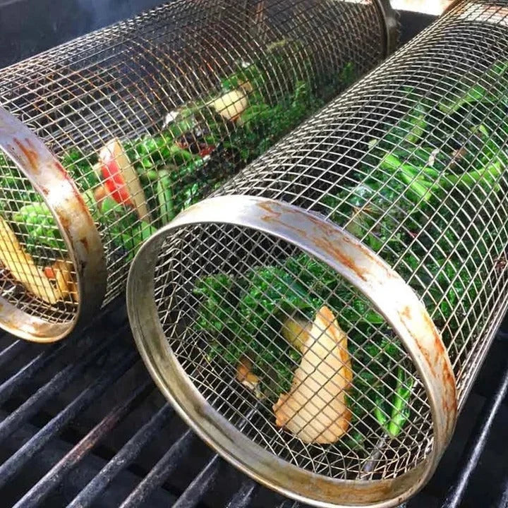 Rotisserie Grilling Basket 360 Degree Rotation Stainless Steel