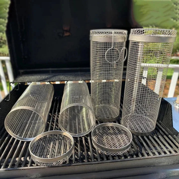 Rotisserie Grilling Basket 360 Degree Rotation Stainless Steel
