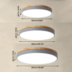 Round Ceiling Lamp Natural Wood Dimmable LED