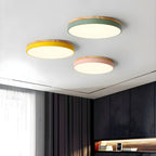 Round Ceiling Lamp Natural Wood Dimmable LED
