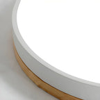 Round Ceiling Lamp Natural Wood Dimmable LED