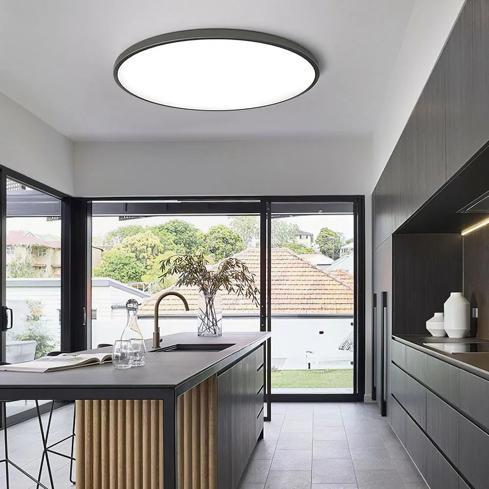 Round Ceiling Lamp Ultra-Flat Integrated LED & Acrylic Diffuser