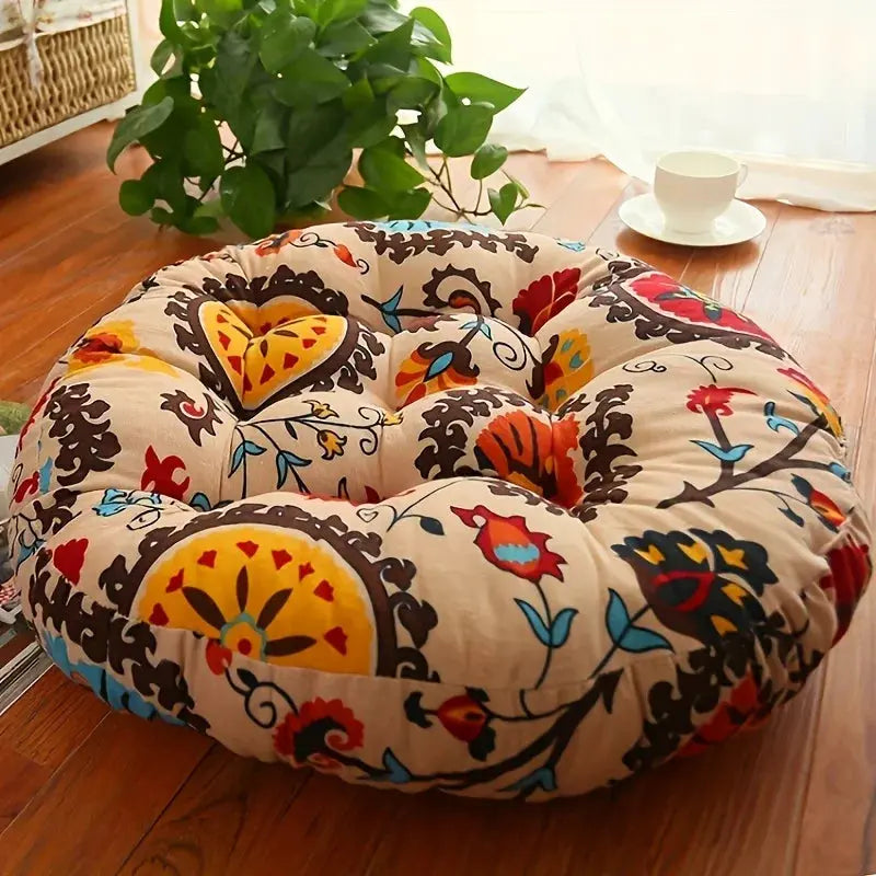 Round Floor Cushion Thick Padding Removable Machine-Washable Cover